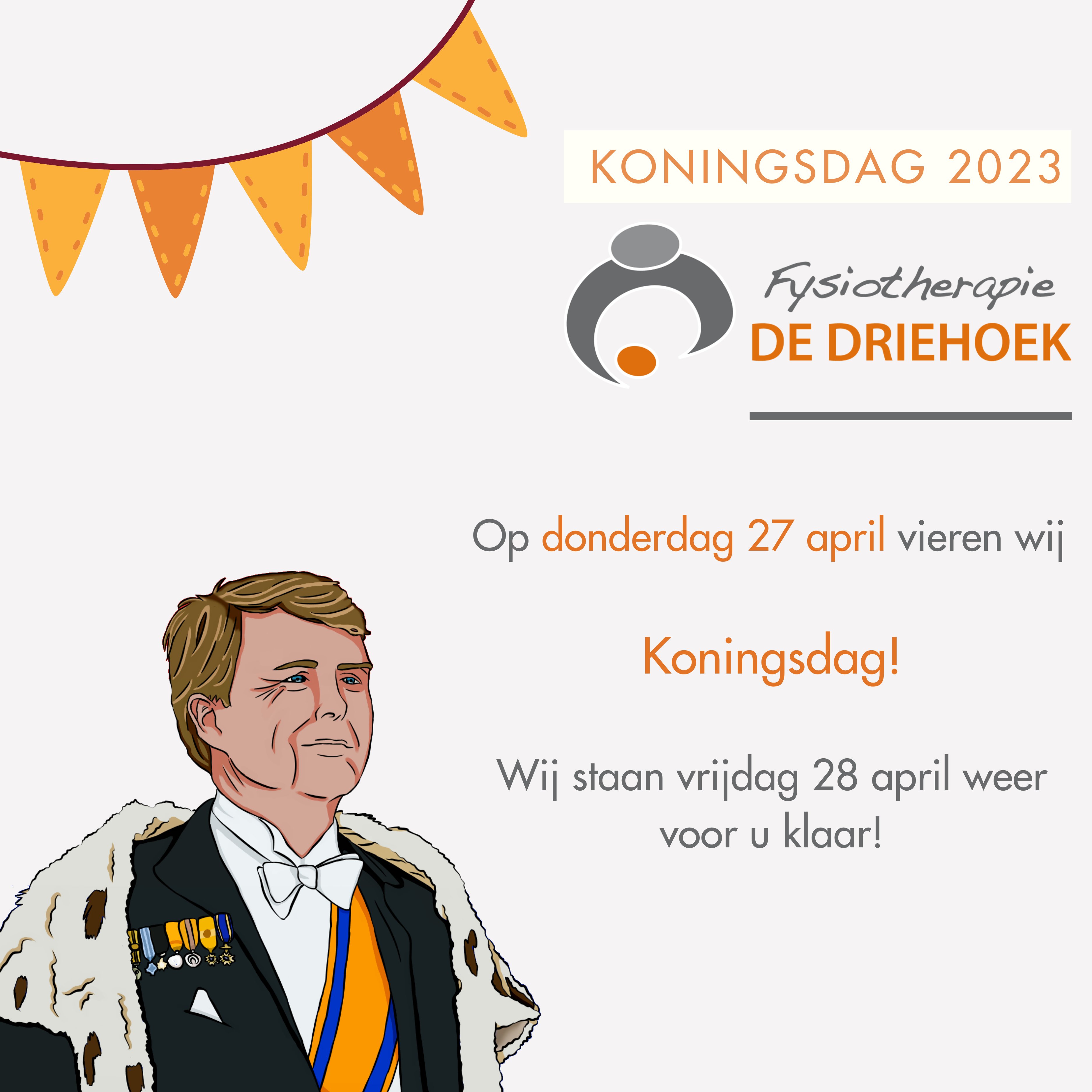 Koningsdag gesloten